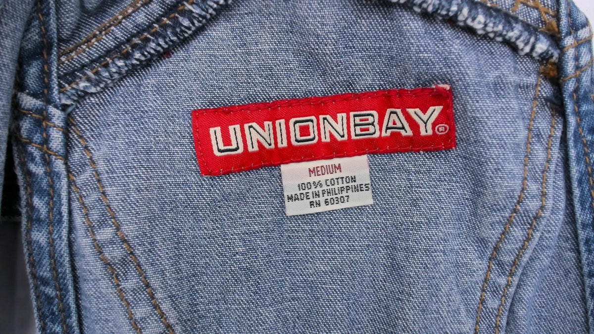 90s Unionbay Denim Overalls Medium Blue Cargo Bib Dungarees