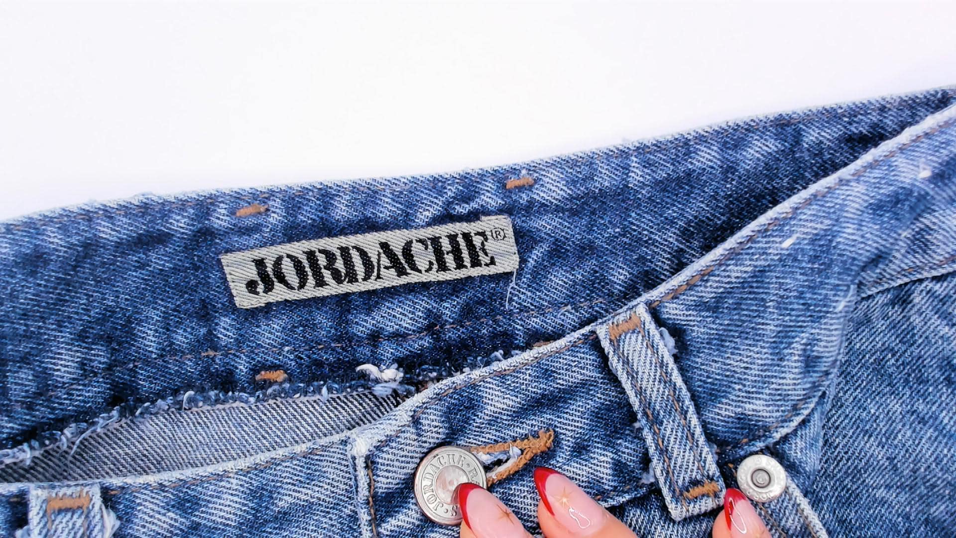 90s Jordache Denim Midi Skirt Medium Wash High Waist Straight Pencil Back Slit Small