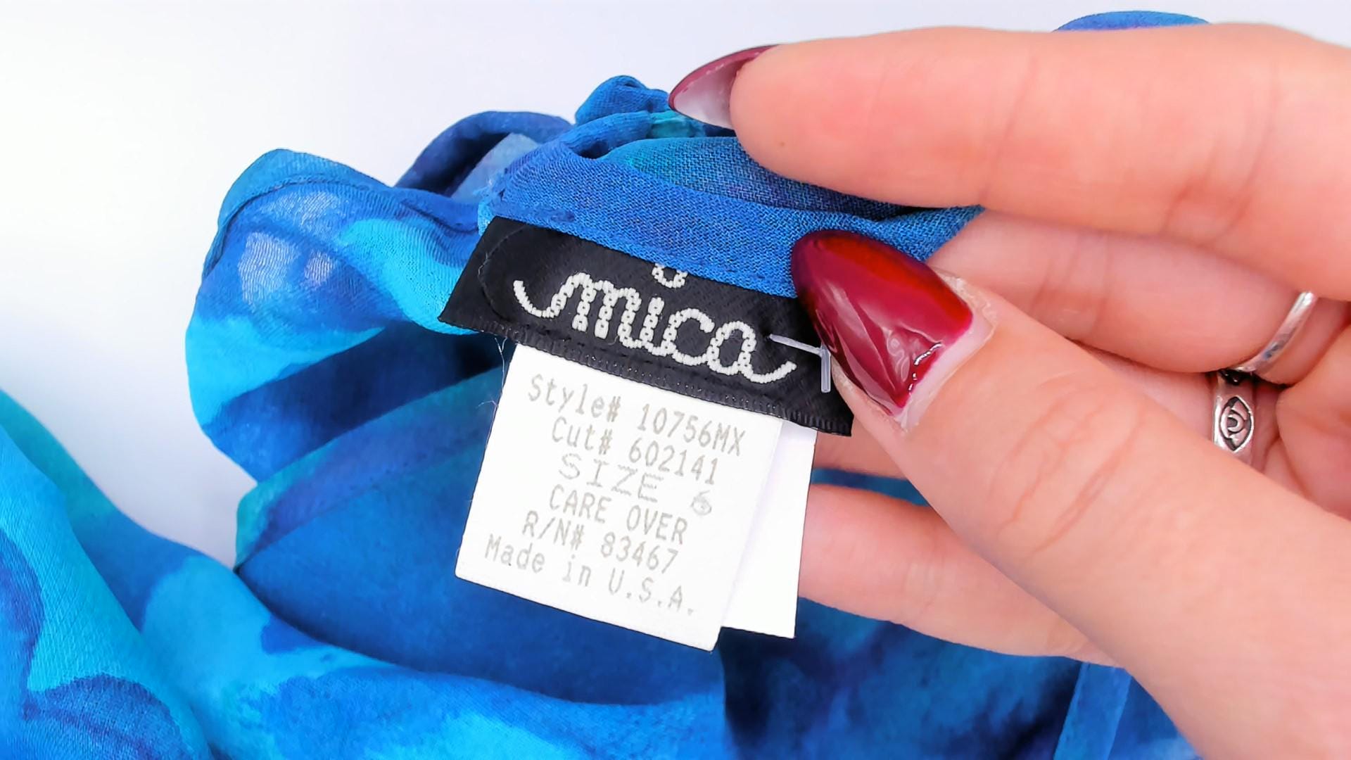 90s Mica Floral Maxi Dress Blue Teal Watercolor Chiffon Sleeveless Small S