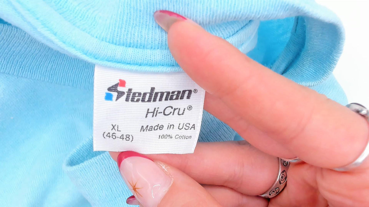 80s Arizona Raft Adventures Crop Top Light Blue Cotton Tee Stedman Medium