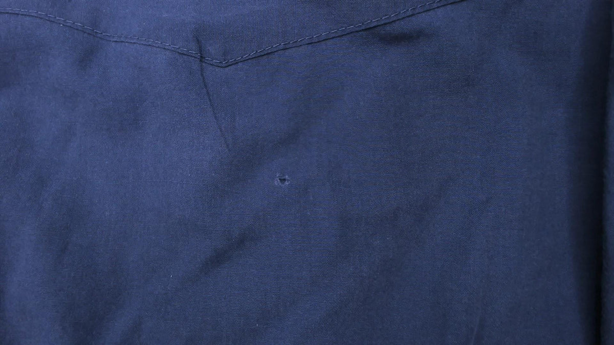90s Blair Western Shirt Navy Pearl Snap Embroidered Saddle Mens Medium