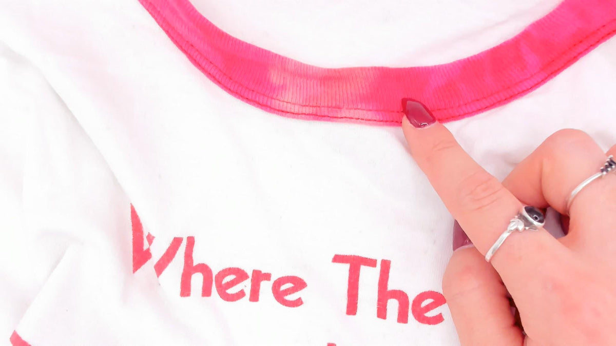 80s Where The Hell Is Danville Ringer Tee White Pink Cotton Graphic Medium