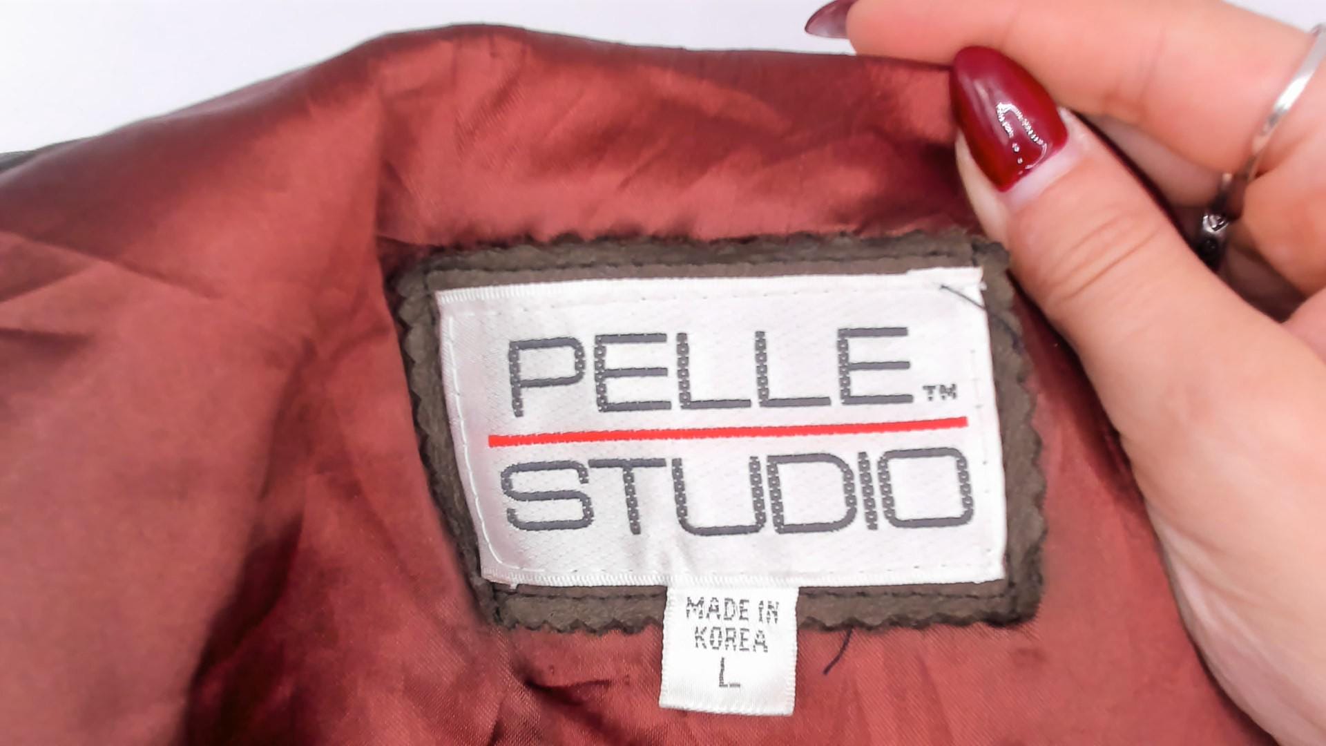80s Pelle Studio Brown Leather Bomber Jacket Batwing Moto Large L