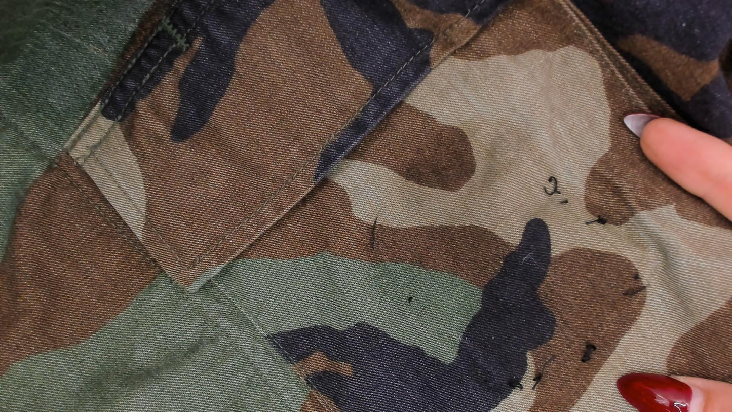 90s Woodland Camo BDU Shirt Terry Manufacturing Co Button Front Small