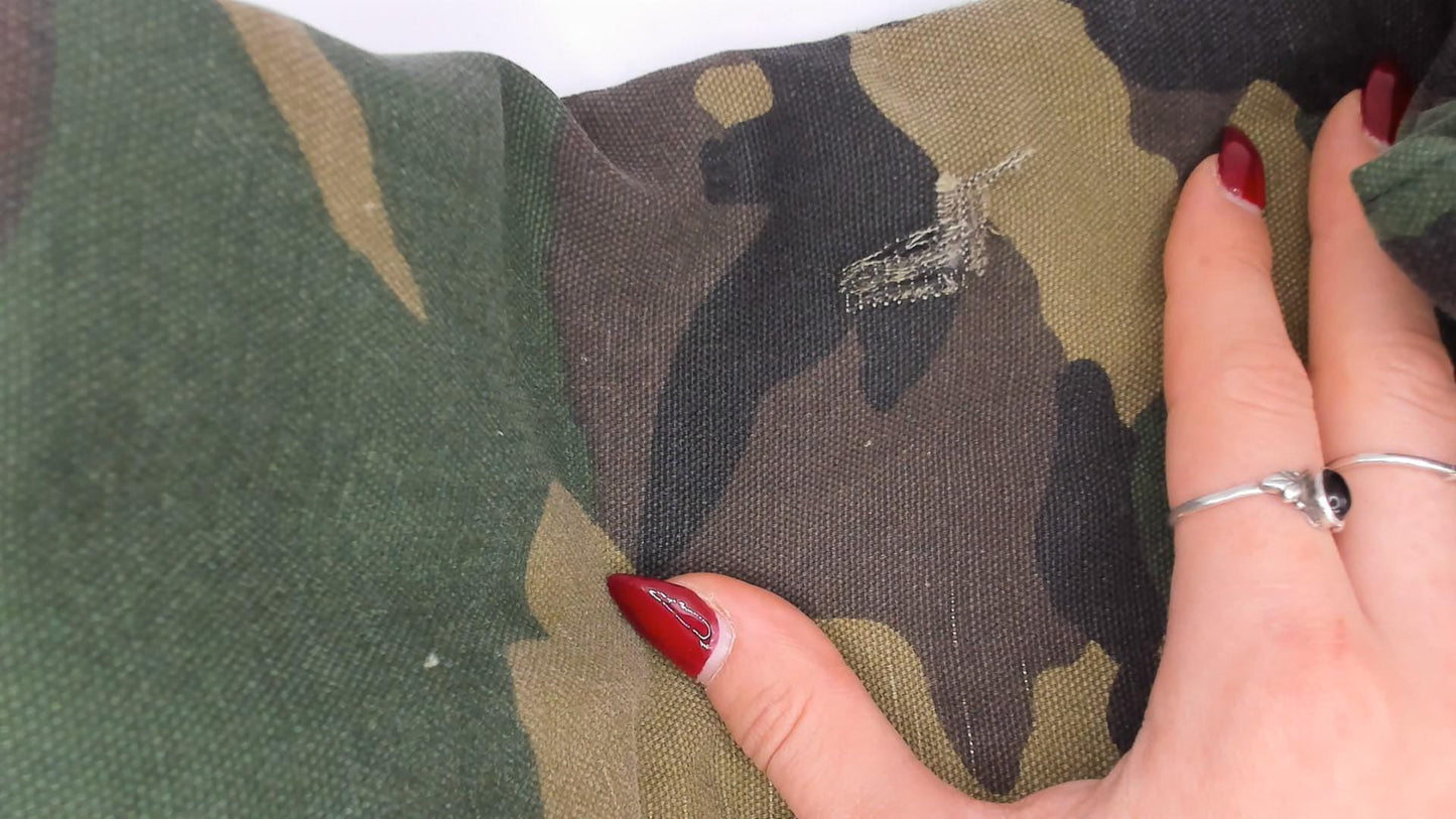 90s Woodland Camouflage Coveralls Zip Front Jumpsuit One Piece Medium