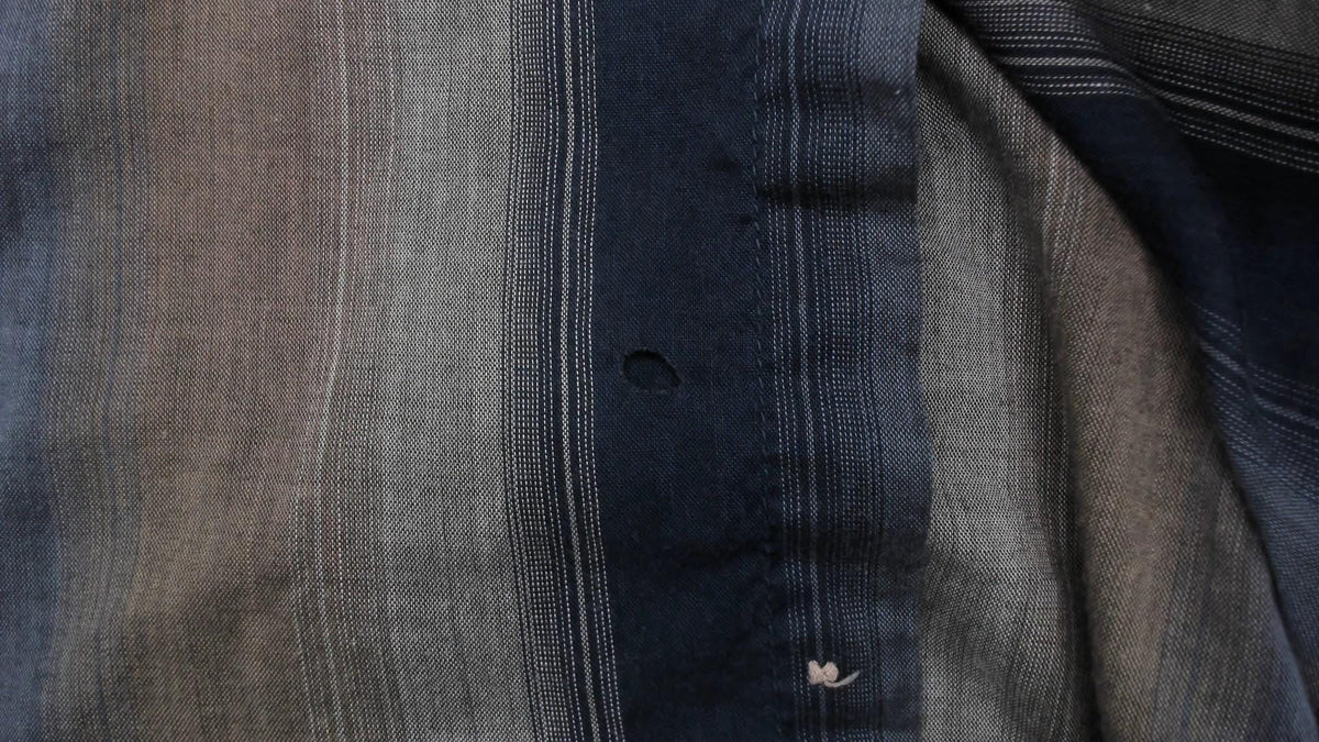 80s Mcgregor Striped Button Down Oxford Shirt Navy Taupe Brown Large L