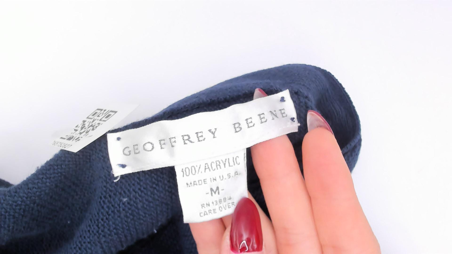 Geoffrey Beene Navy Cardigan V-Neck Button Front Knit Sweater Medium M