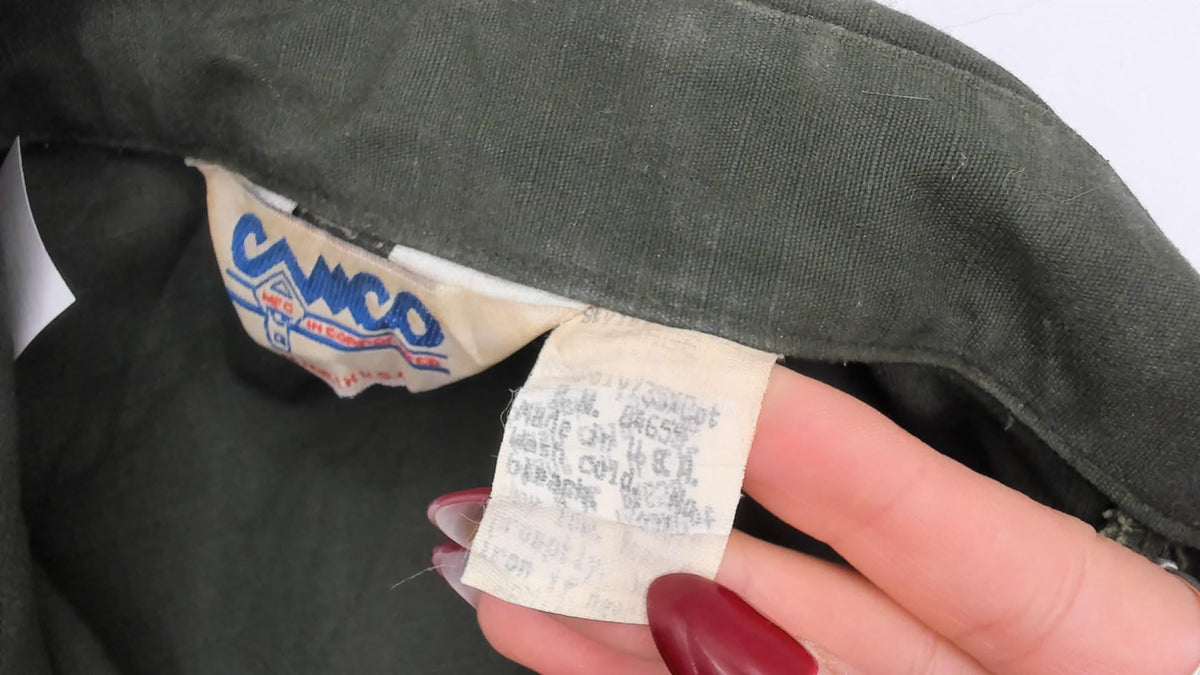 90s Camco Military Shirt Olive Drab Cotton Button-Up Large L
