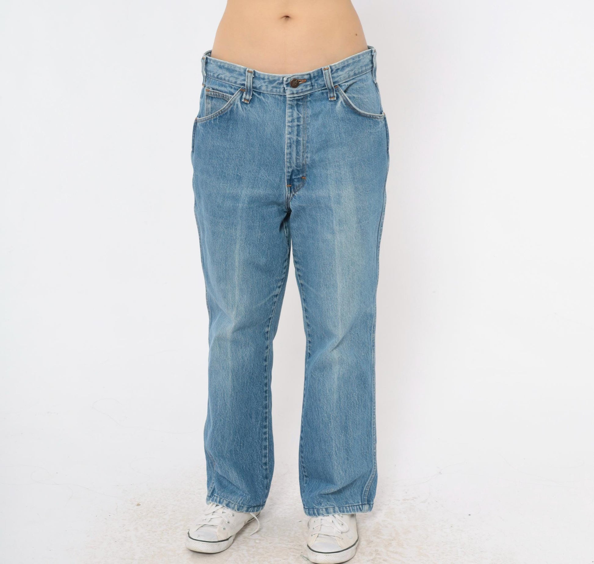90s Dickies Light Stonewash Jeans High Rise Straight Leg Blue Cotton 34x31