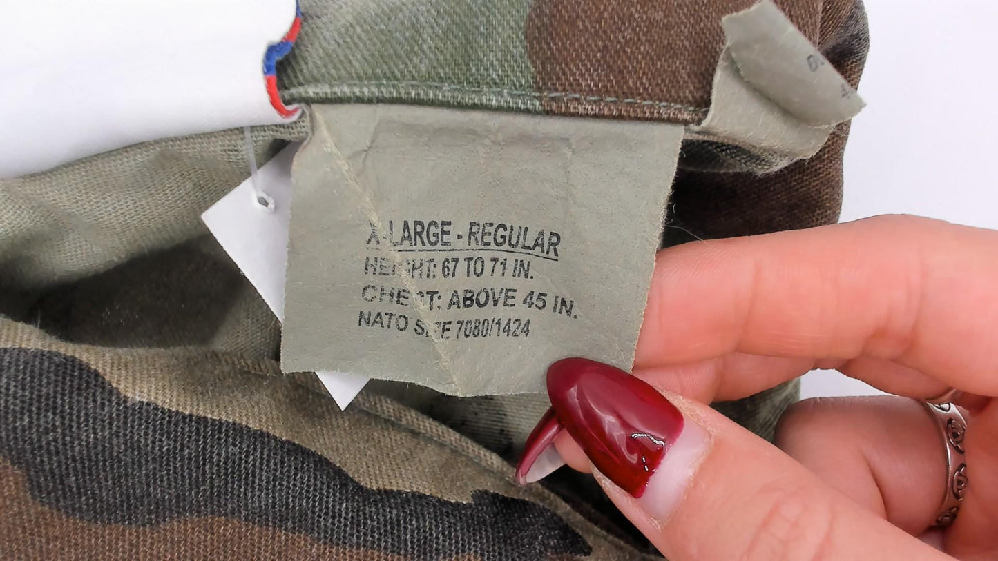90s Propper Woodland Camo BDU Shirt Jacket Olive Brown Utility Extra Large XL