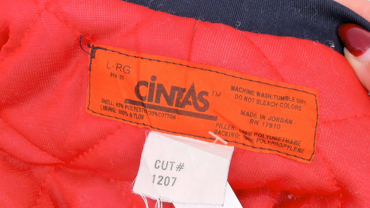 90s Cintas Navy Insulated Coveralls Quilted Lining Workwear Jumpsuit Large