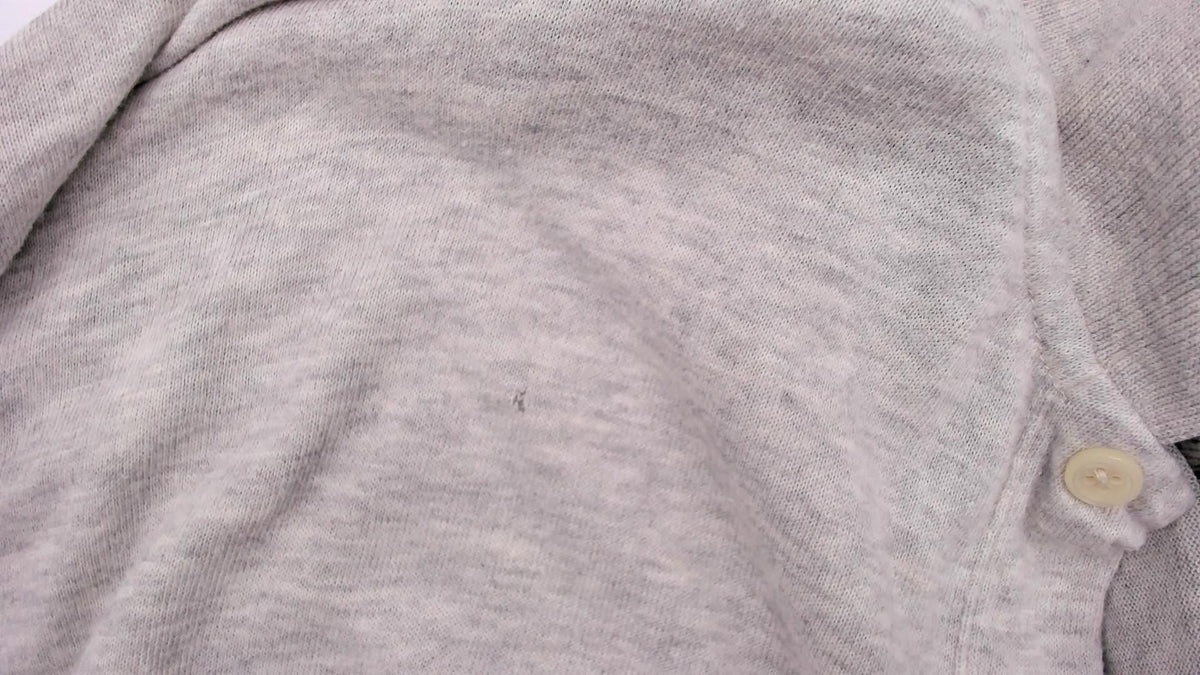 90s Polo Ralph Lauren Grey Cotton Long Sleeve Polo Shirt Medium M
