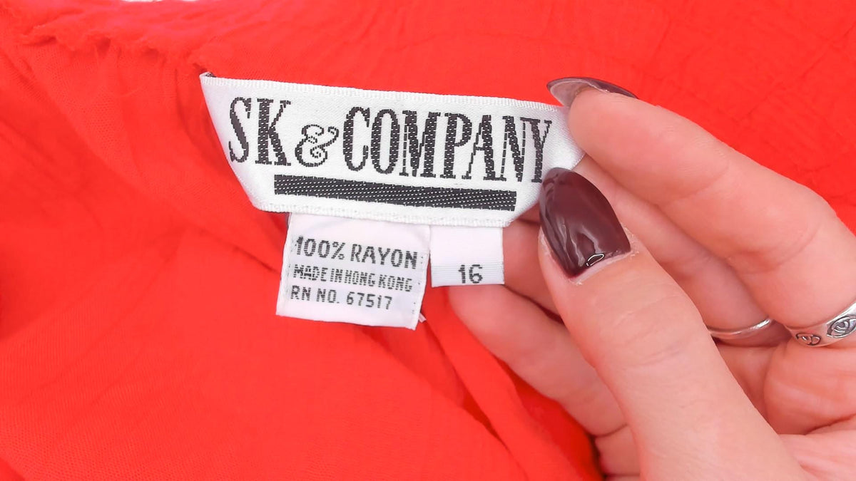 80s Sk & Company Red Culottes High Waist Pleated Wide Leg Shorts Large