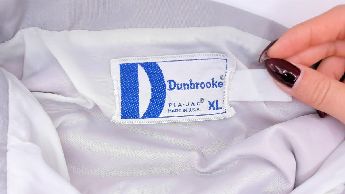 80s Dunbrooke Burgundy Bomber Jacket White Color Block Sleeves Extra Large XL