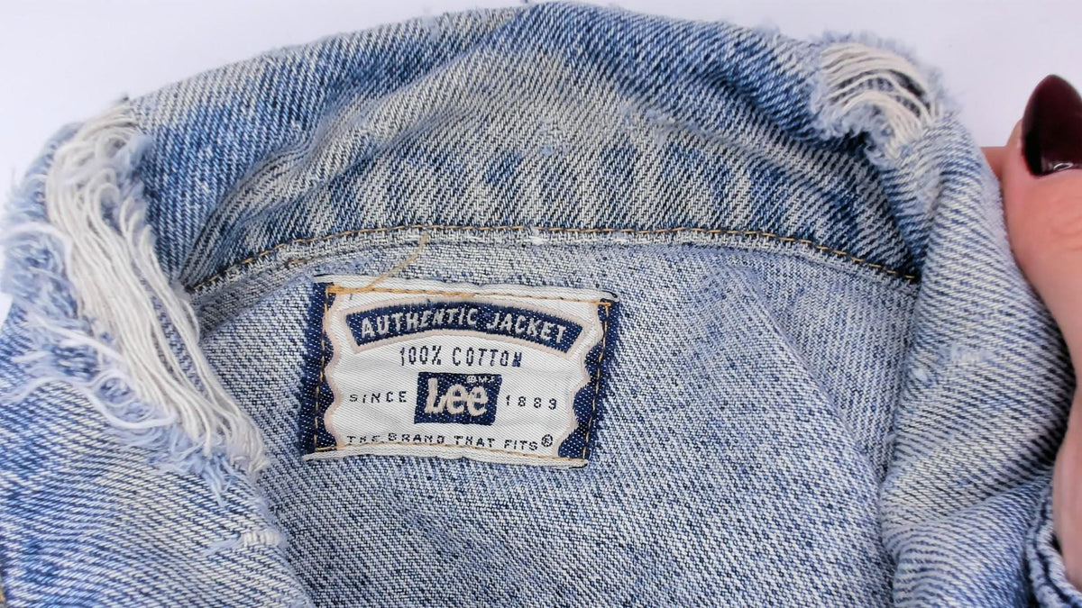 90s Lee Light Wash Denim Jacket Cotton Button Front Medium