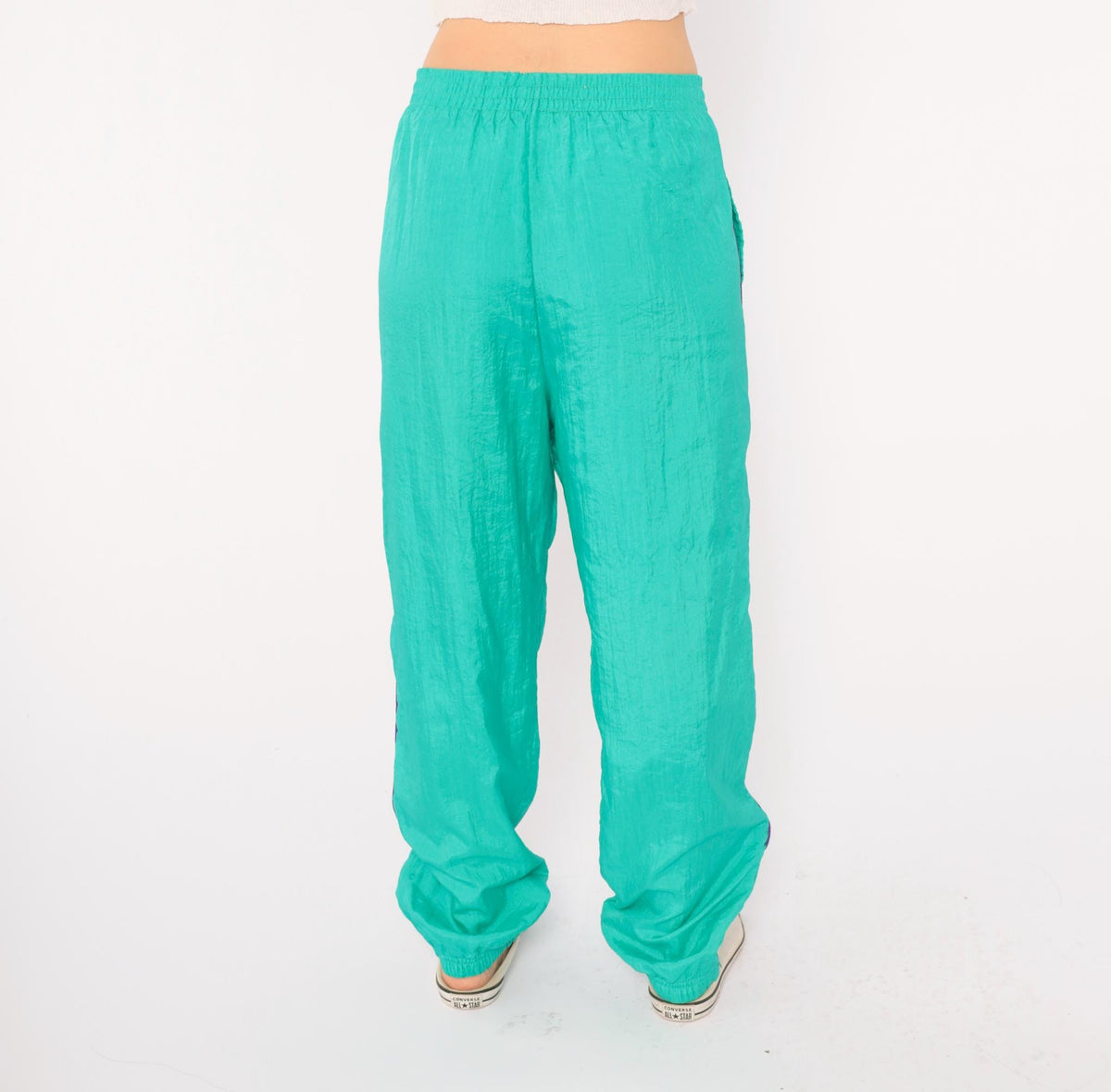 90s PS Sport Teal Tracksuit Set Windbreaker Jacket Jogger Pants Geometric Diamond Print Small