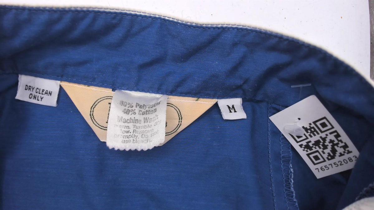 80s Forego Cobalt Windbreaker Color Block Bomber White Yoke Small