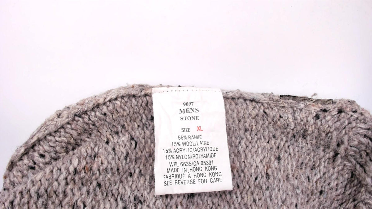 Y2K Woolrich Tan Speckled Wool Knit Sweater Crew Neck Raglan Extra Large