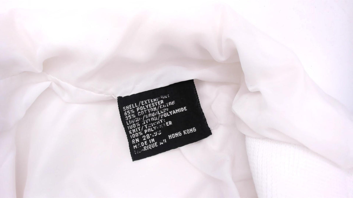 80s Members Only Bomber Jacket White Zip Front Raglan Windbreaker Small