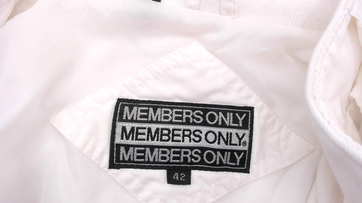 80s Members Only White Harrington Jacket Raglan Medium