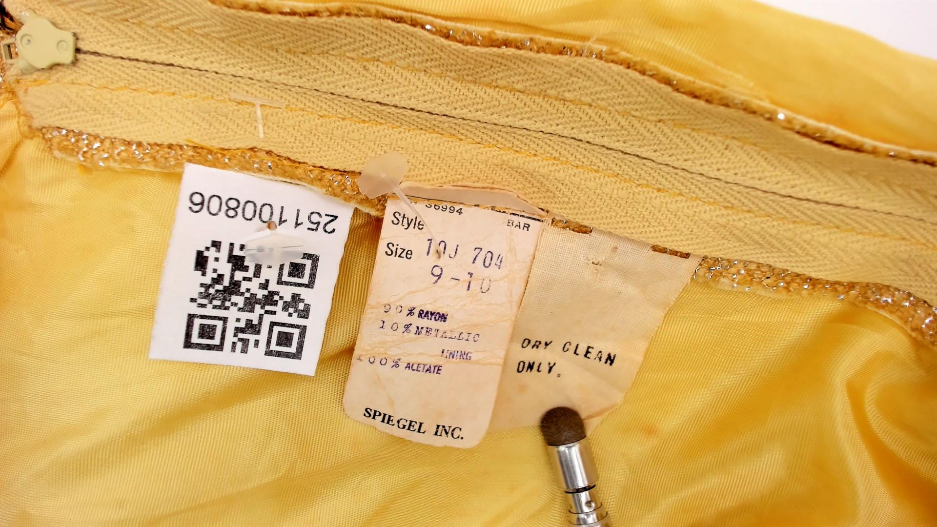 70s Gold Metallic Jumpsuit Sleeveless V-Neck Wide Leg Spiegel Small