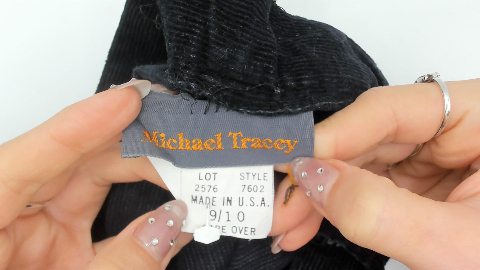 80s Michael Tracy Black Cotton High-Waisted Tapered Pants Small