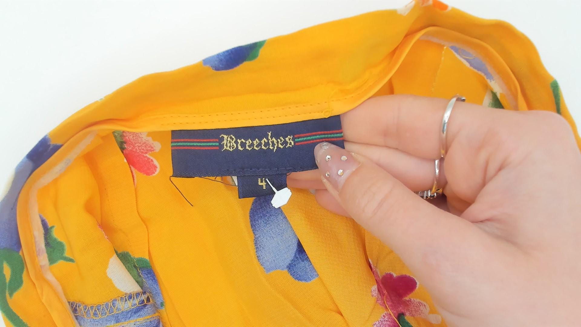 90s Breeches Yellow Floral Maxi Skirt Button Front Small