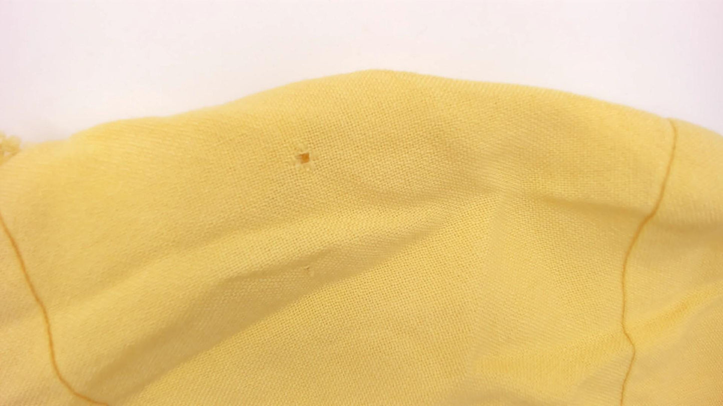 60s Yellow Mini Shift Dress Embroidered Geometric Border Short Sleeve Extra Small XS
