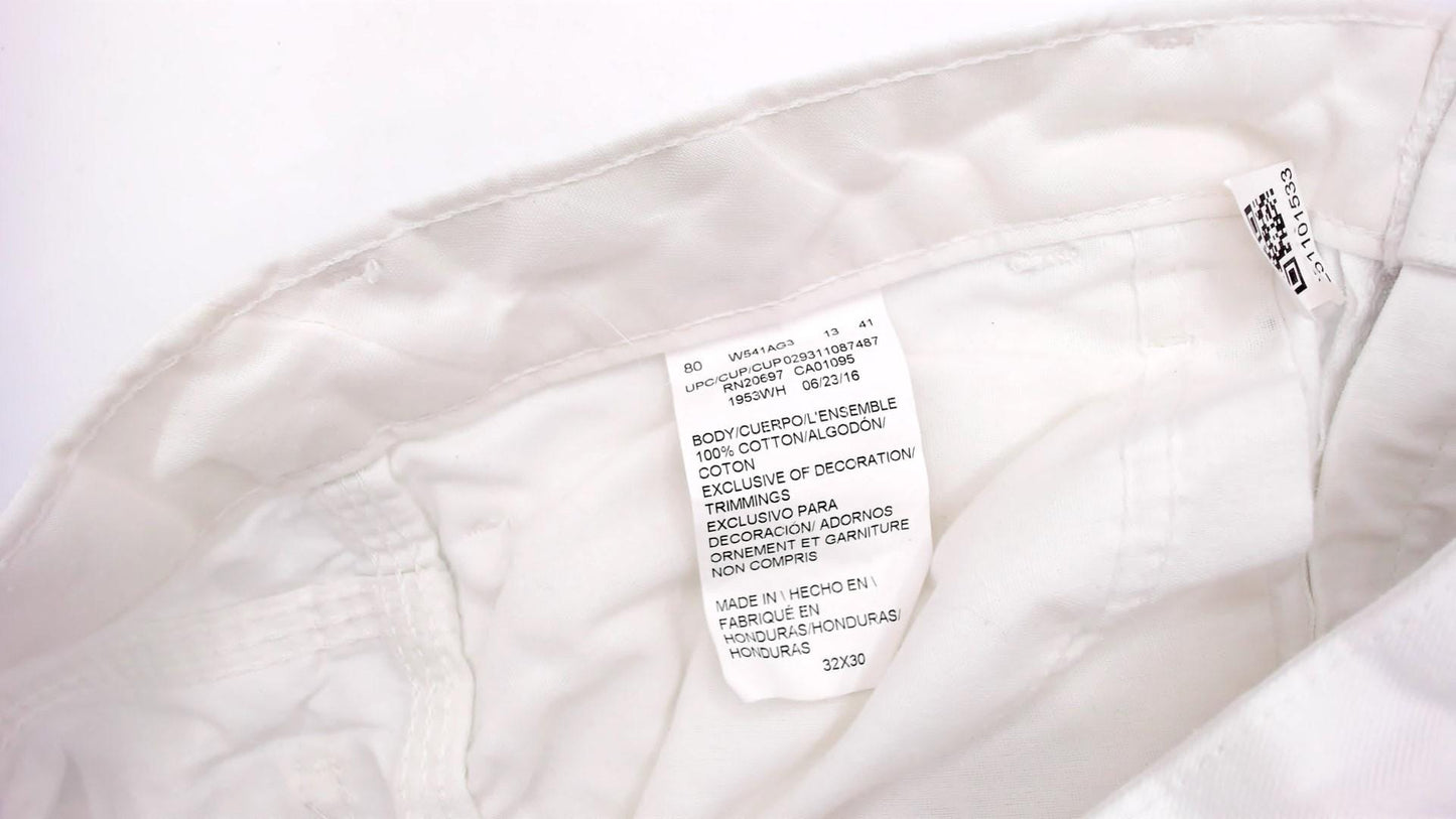 Y2K Dickies White Cargo Pants Distressed Workwear Cotton 32