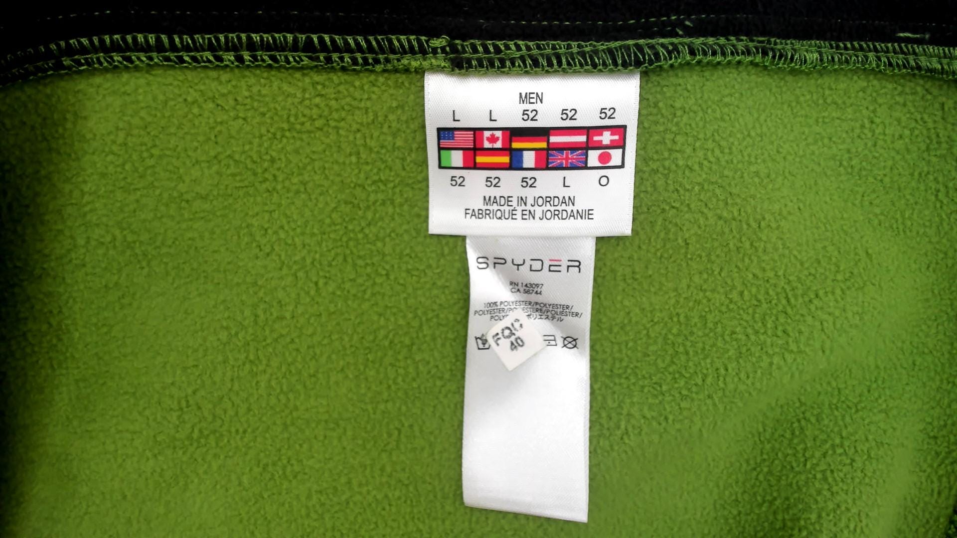 Spyder Y2K Half-Zip Fleece Pullover Lime Green Black Colorblock Large L