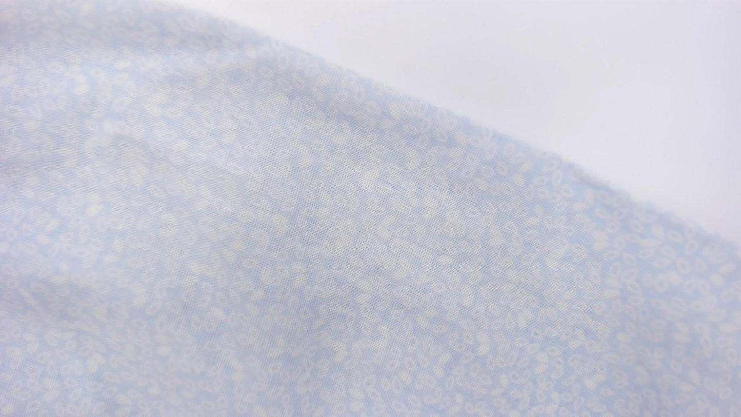 80s Light Blue Hawaiian Dress Cotton Puff Sleeve Square Neck Empire Waist Extra Small