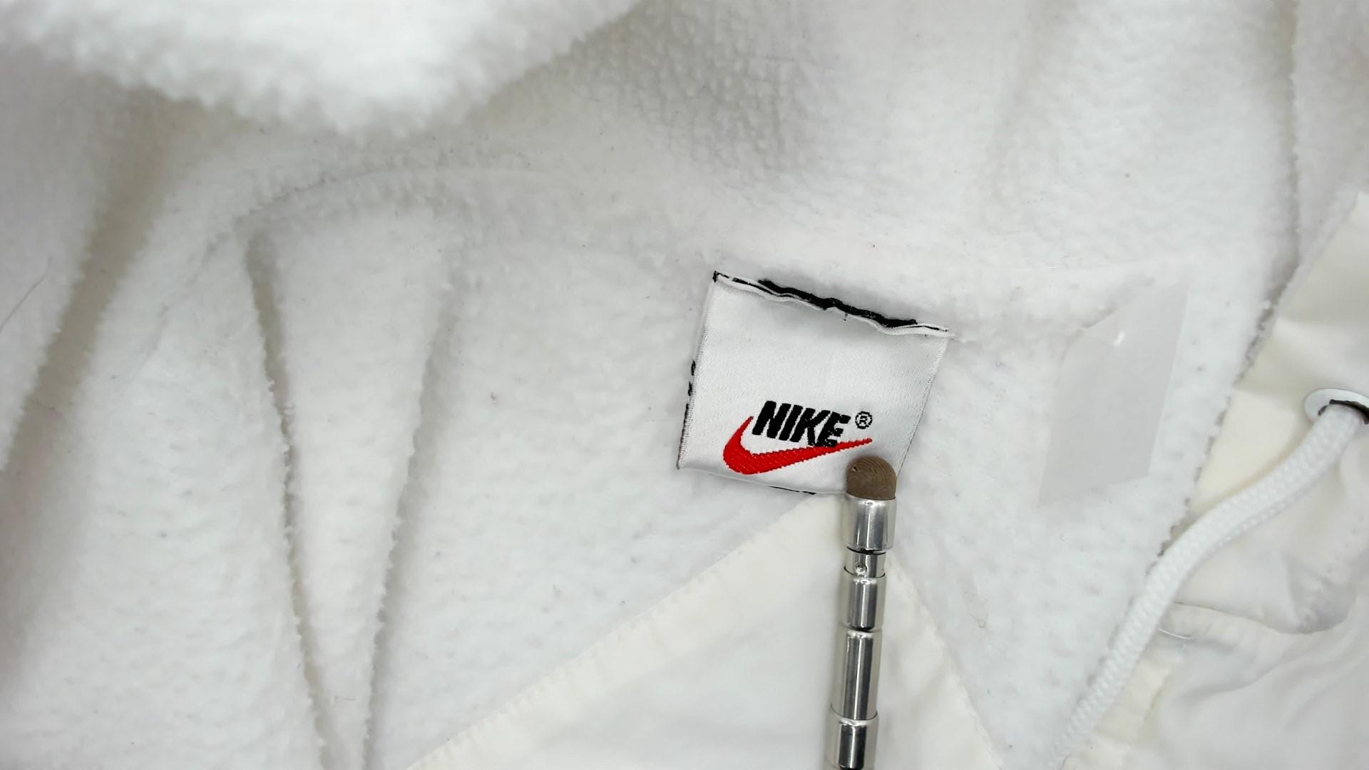 90s Nike Air Windbreaker Hooded Full Zip Jacket White Nylon Large L