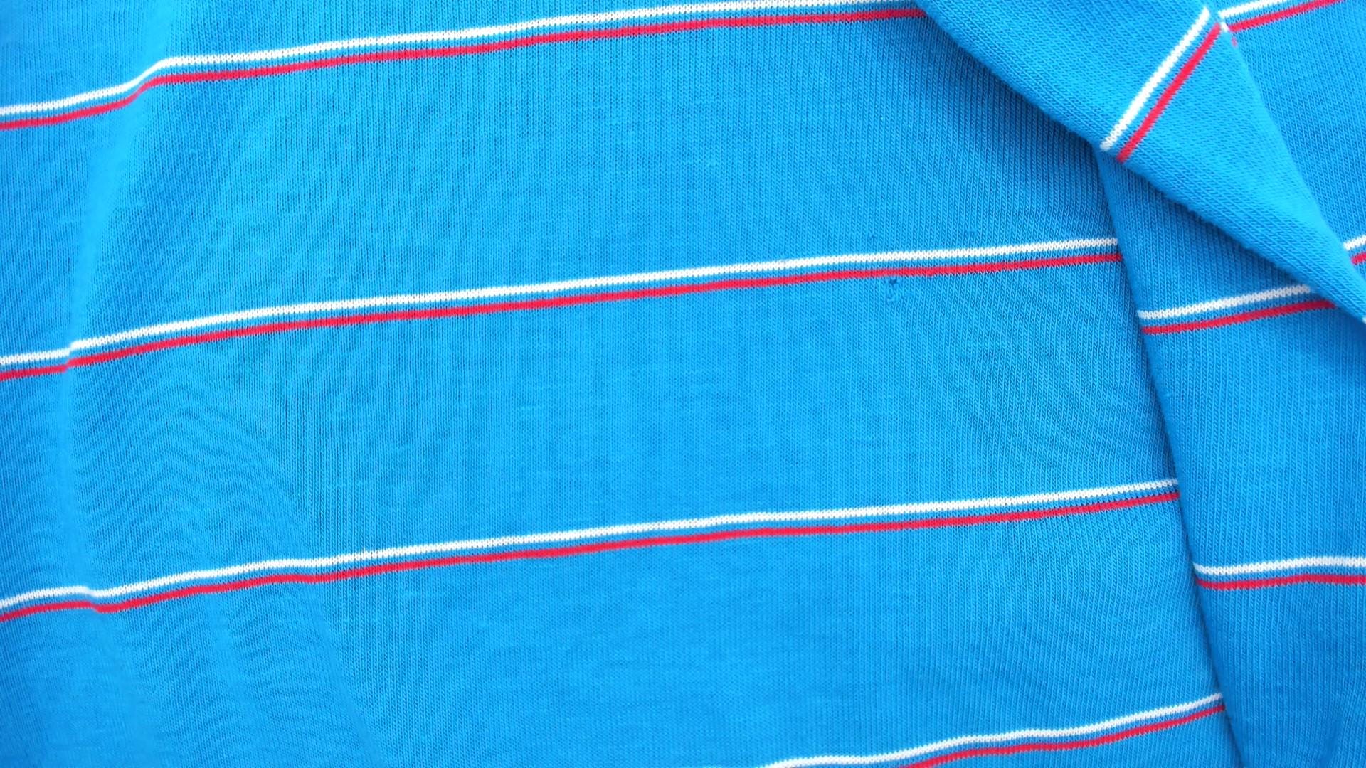 90s Le Tigre Polo Striped Blue Red White Horizontal Collared Shirt Extra Large XL