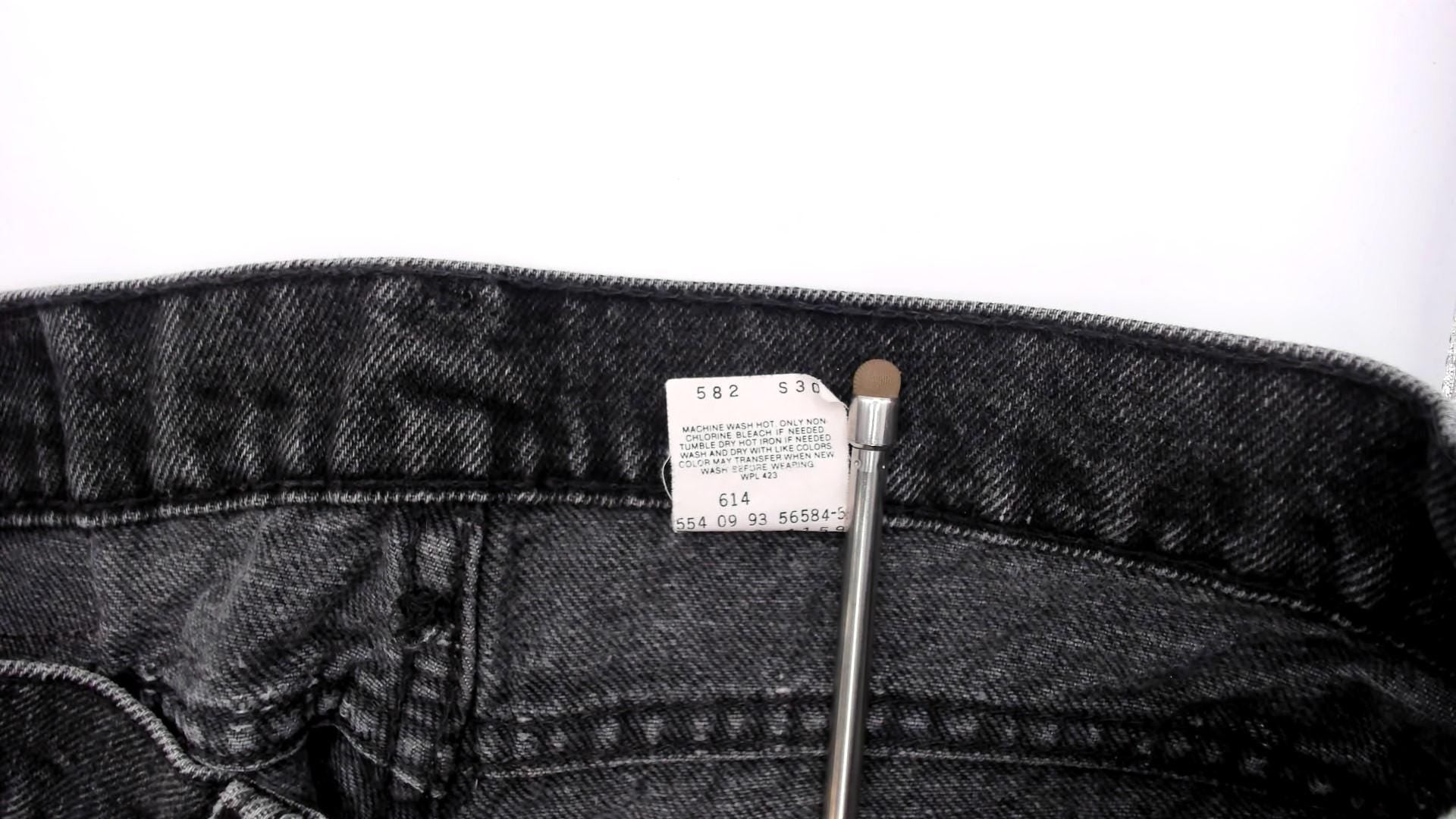 90s Levi's 550 Black Faded Denim High Waist Straight Leg Jeans 33