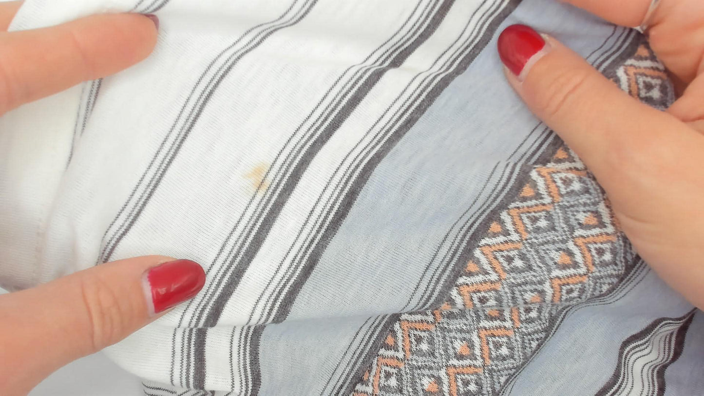 80s Grand Slam Southwestern Polo Striped Knit Diamond Jacquard Sky Blue Large L