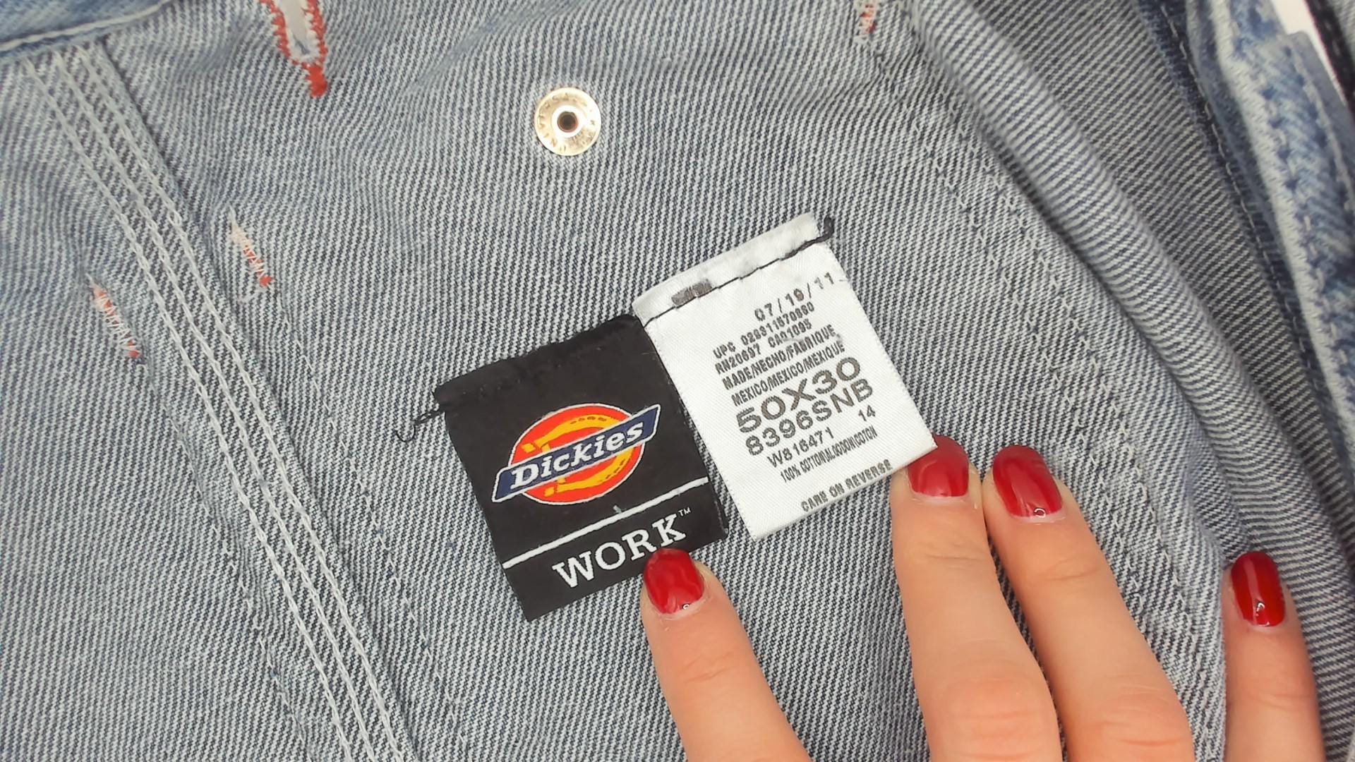 90s Dickies Denim Overalls Blue Baggy Workwear Carpenter Bib XL