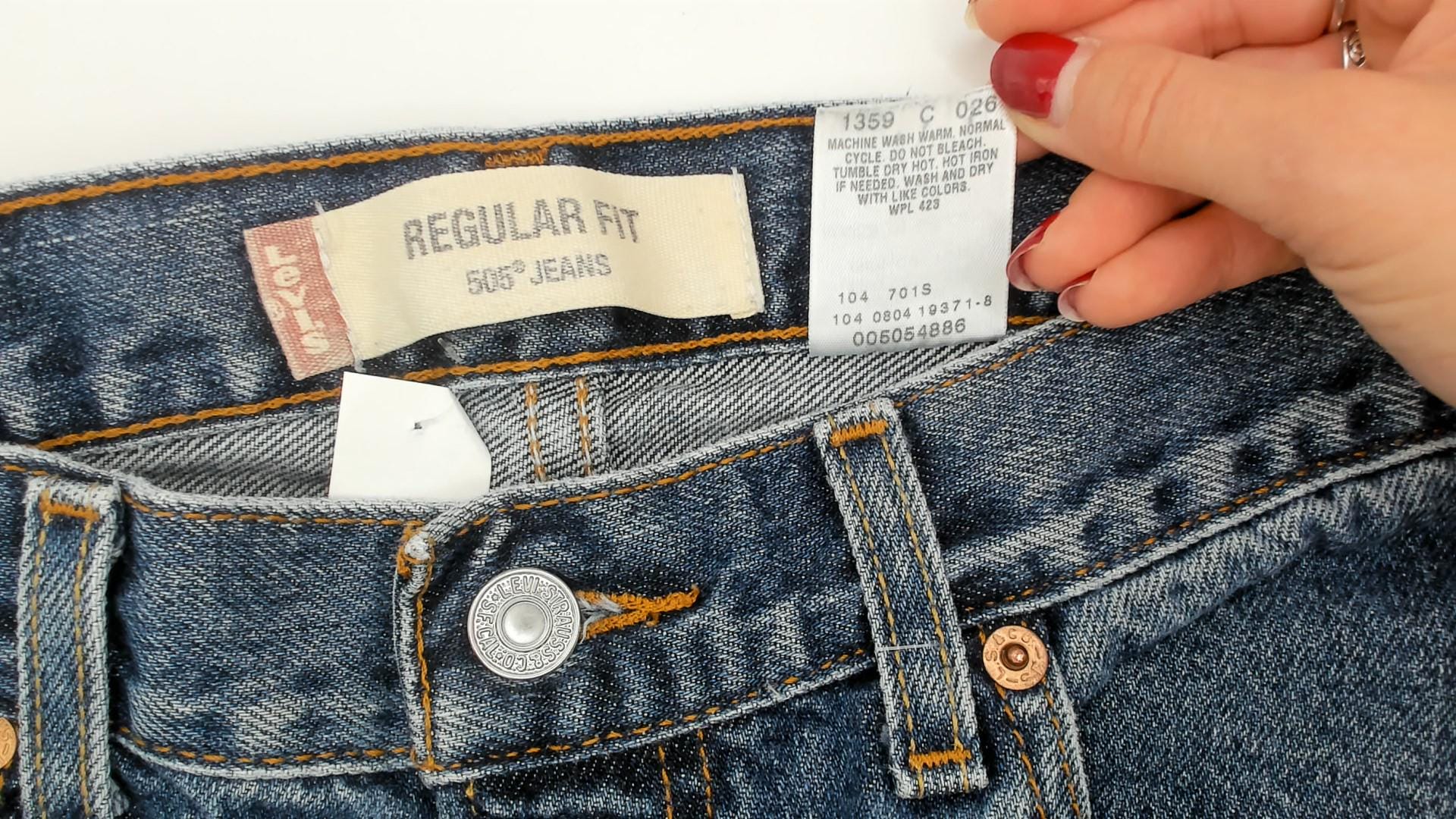 Levi's 505 Straight Leg Jeans Medium Wash High Rise Cotton Denim W30 L32