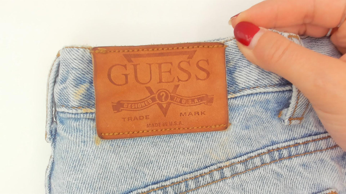 90s Guess Jeans Light Wash High Waisted Straight Leg Crop Denim W30 L30