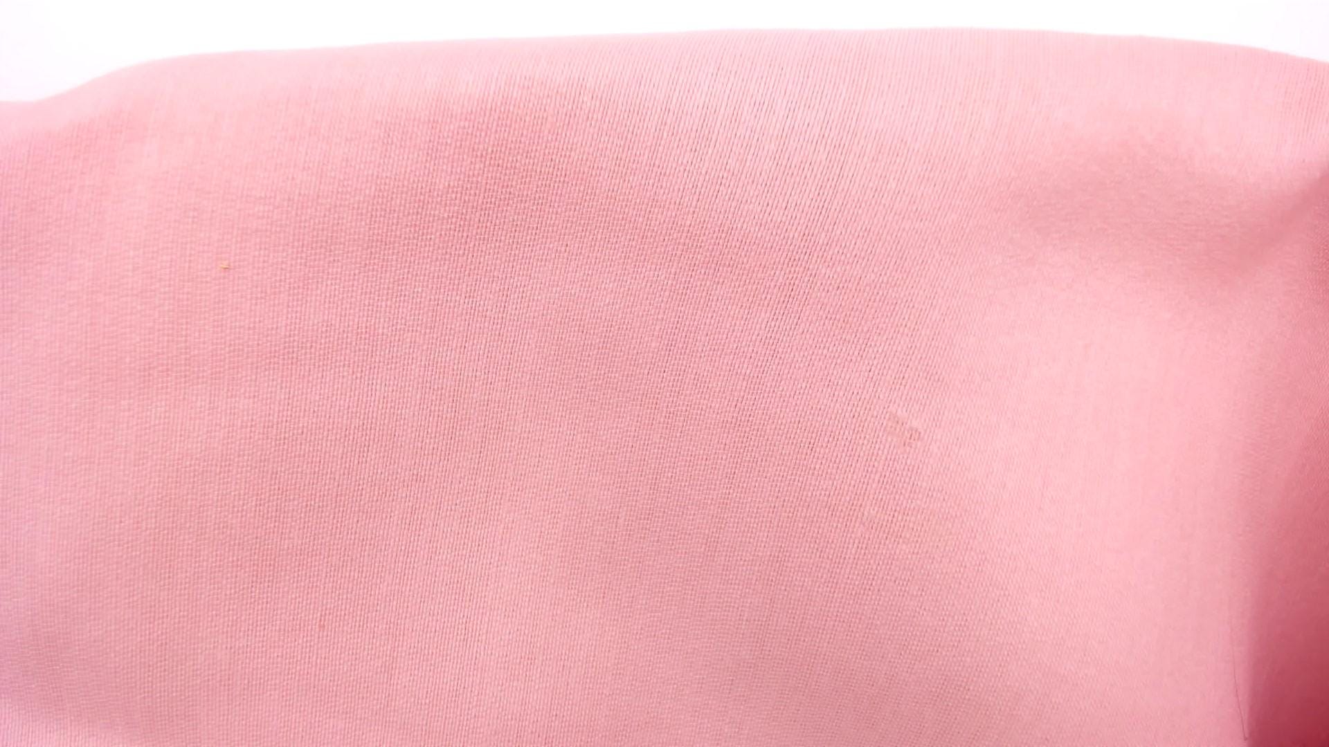 1960s Wool Silk Mandarin Collar Dress Pink Floral Embroidered Trim Knee-Length Small