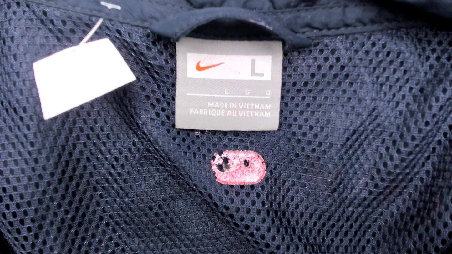 2000s Nike Half-Zip Windbreaker Navy Pullover Reflective Jacket Large L