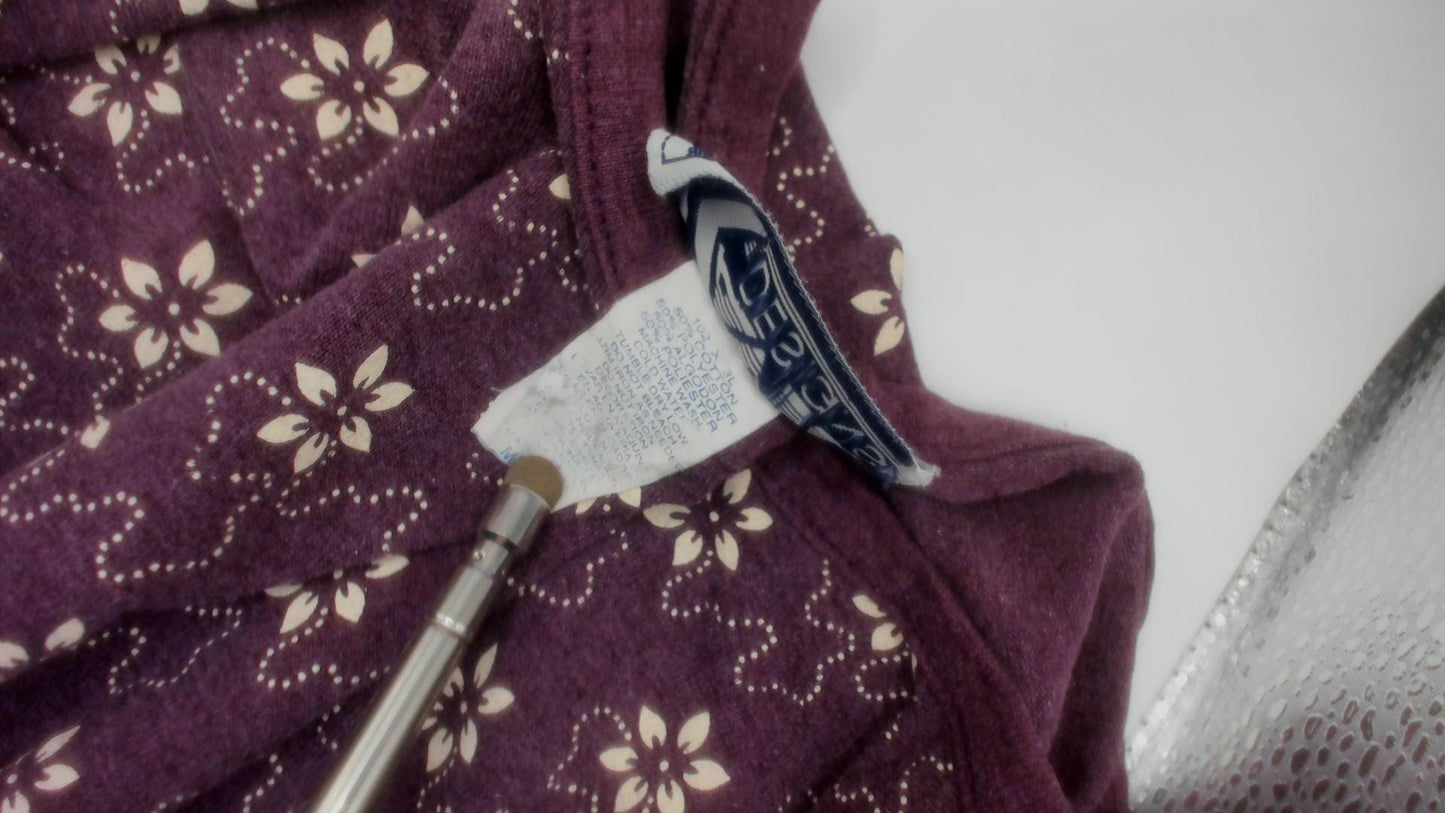 90s Kavio Designs Floral Tee Plum Ditsy Print Cotton Tunic Large L