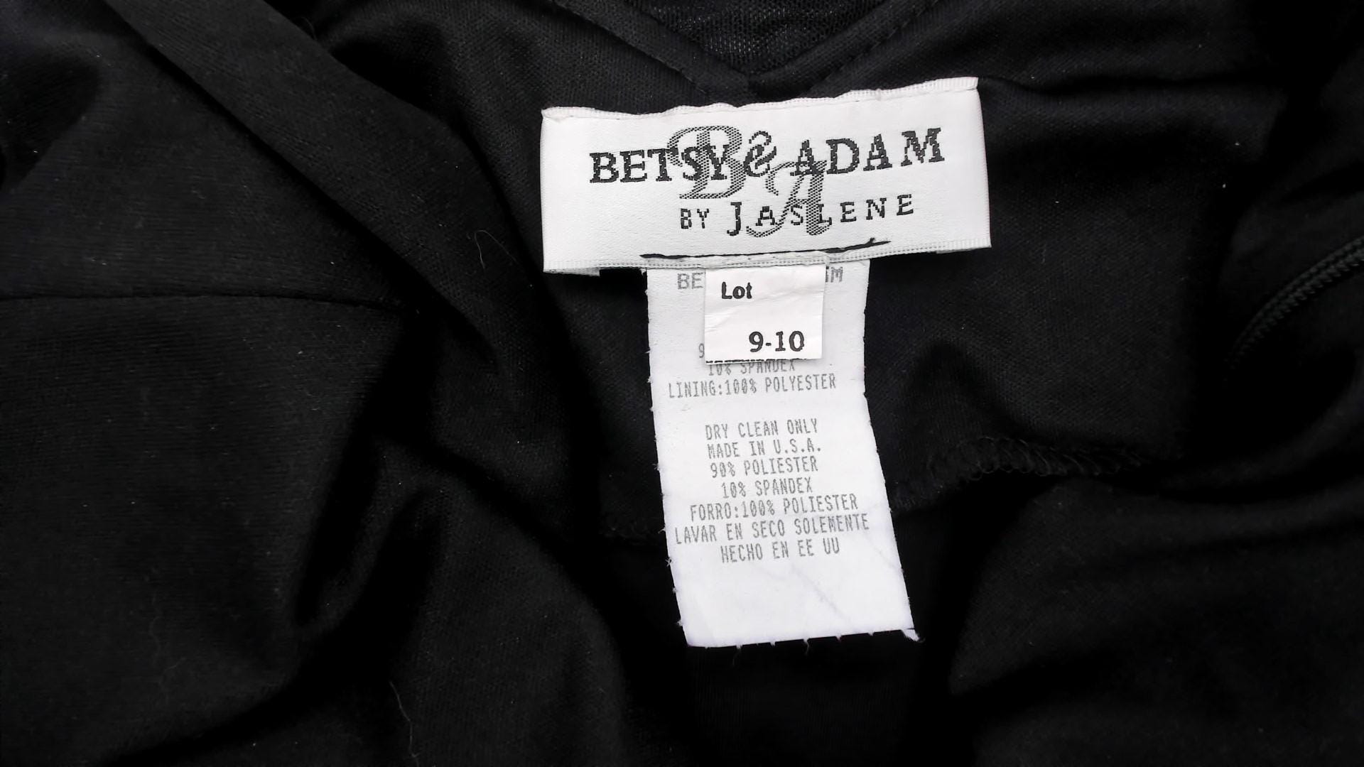 90s Betsy and Adam Black Velvet Mini Dress Sweetheart Neckline Mesh Back Medium M