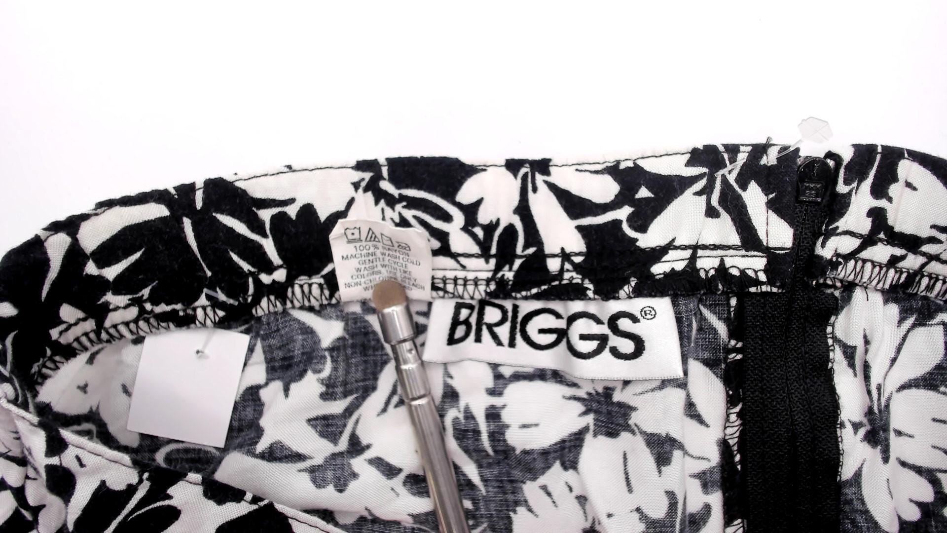 Y2K Briggs Black Daisy Floral Maxi Skirt Ivory Cream Medium M