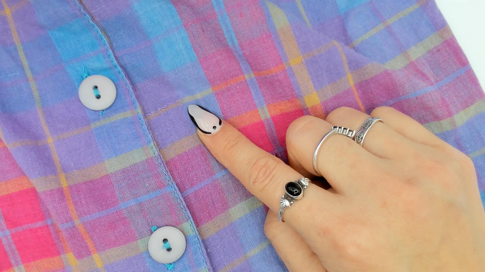 90s Victoria Plaid Cotton Midi Sundress Purple Pink Blue Large L