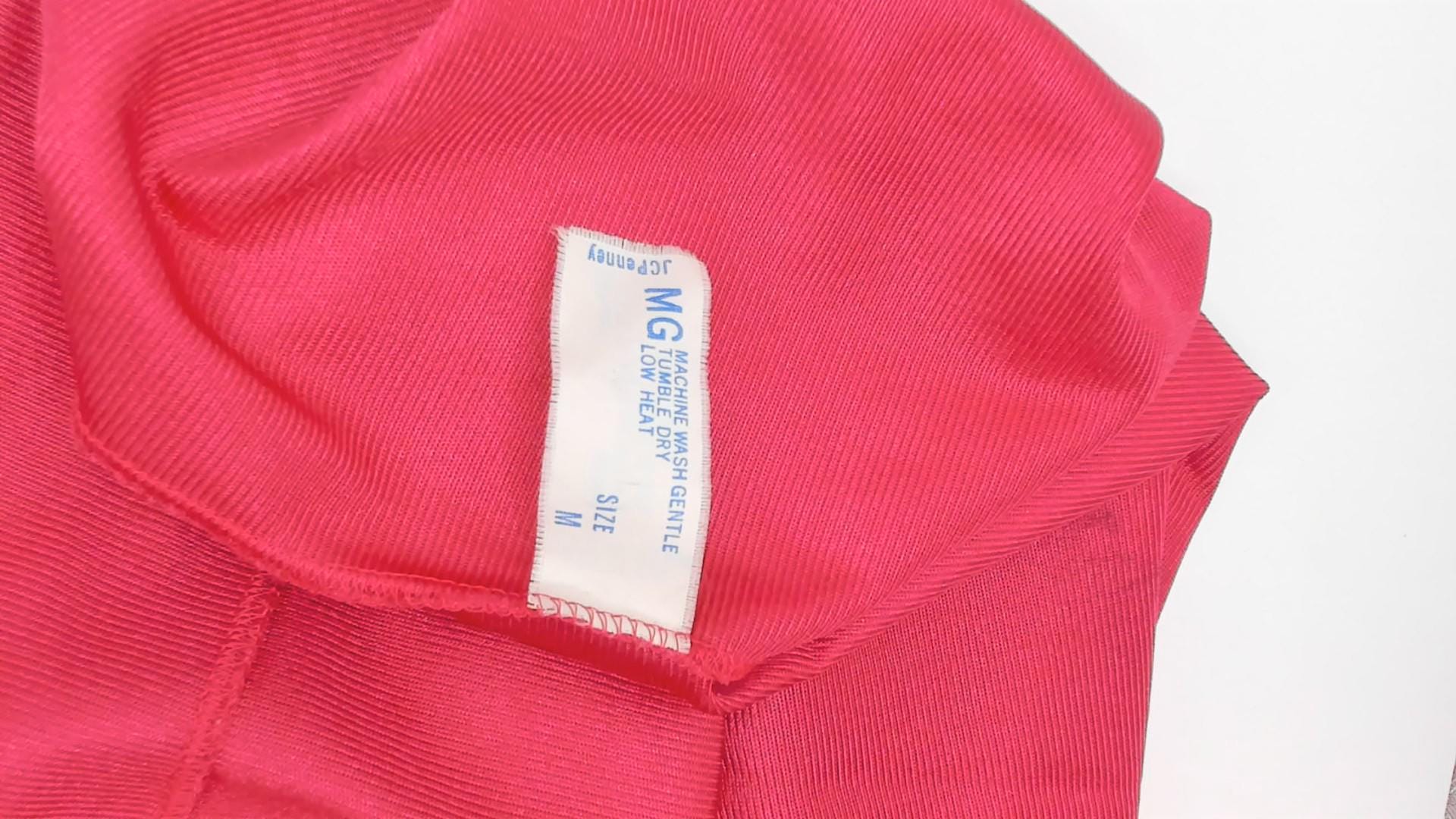 80s JCPenney Burgundy Nightgown Scalloped Yoke Cap Sleeve Knee-Length Medium