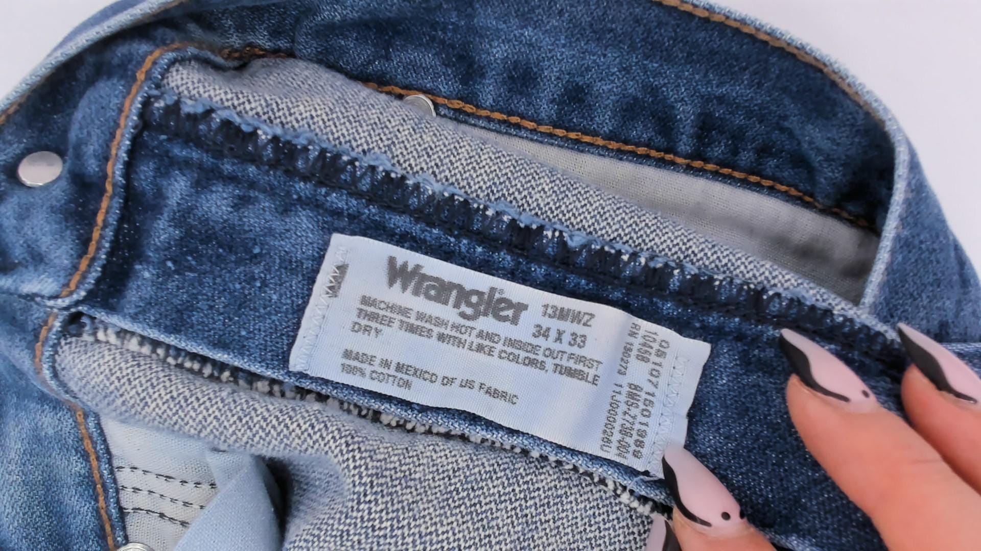 90s Wrangler Jeans Blue Denim Straight Leg High Rise Cotton 34x33