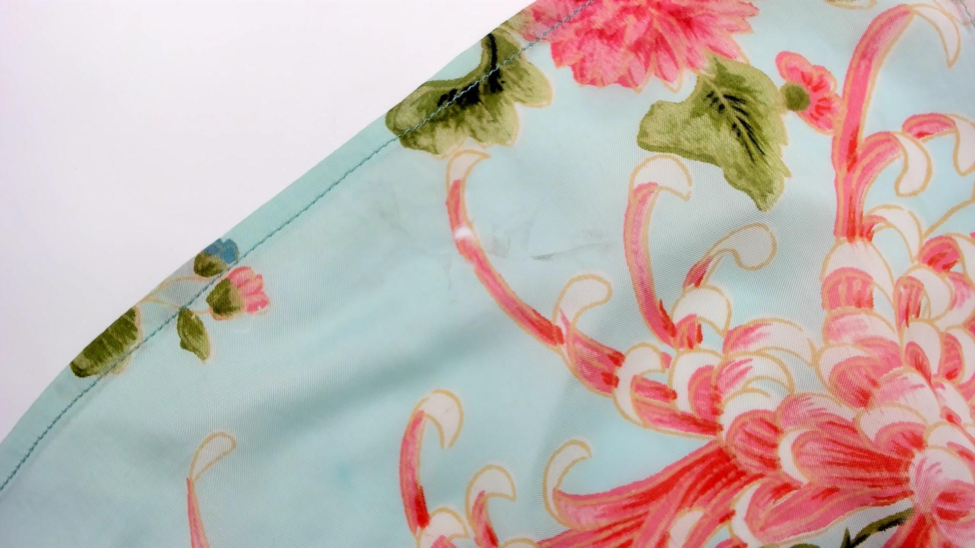 2000s Charlotte Russe Chrysanthemum Floral Midi Dress V-Neck Cap Sleeve Teal Medium M