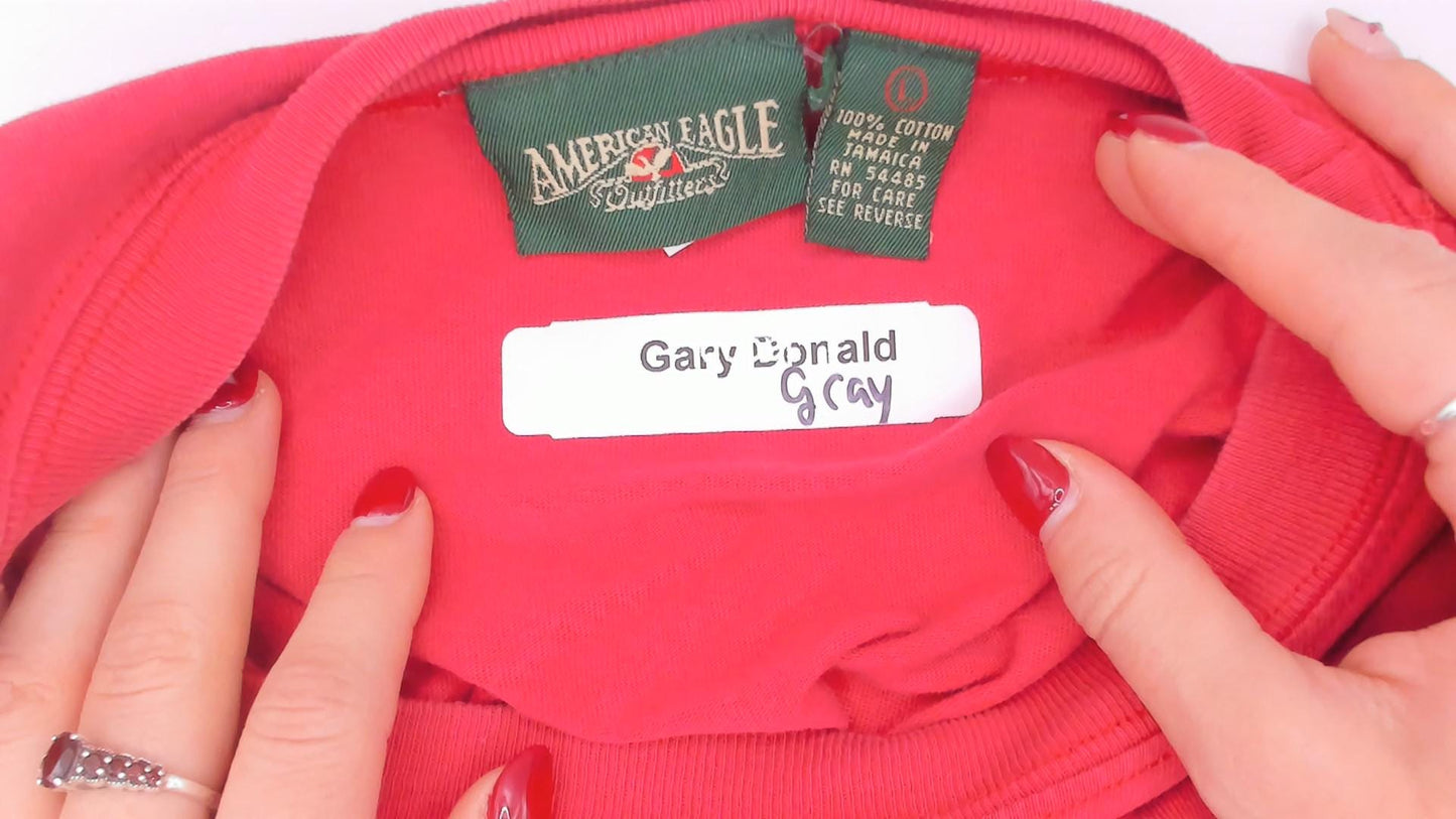90s American Eagle Red Pocket Tee Cotton Crew Neck Large L