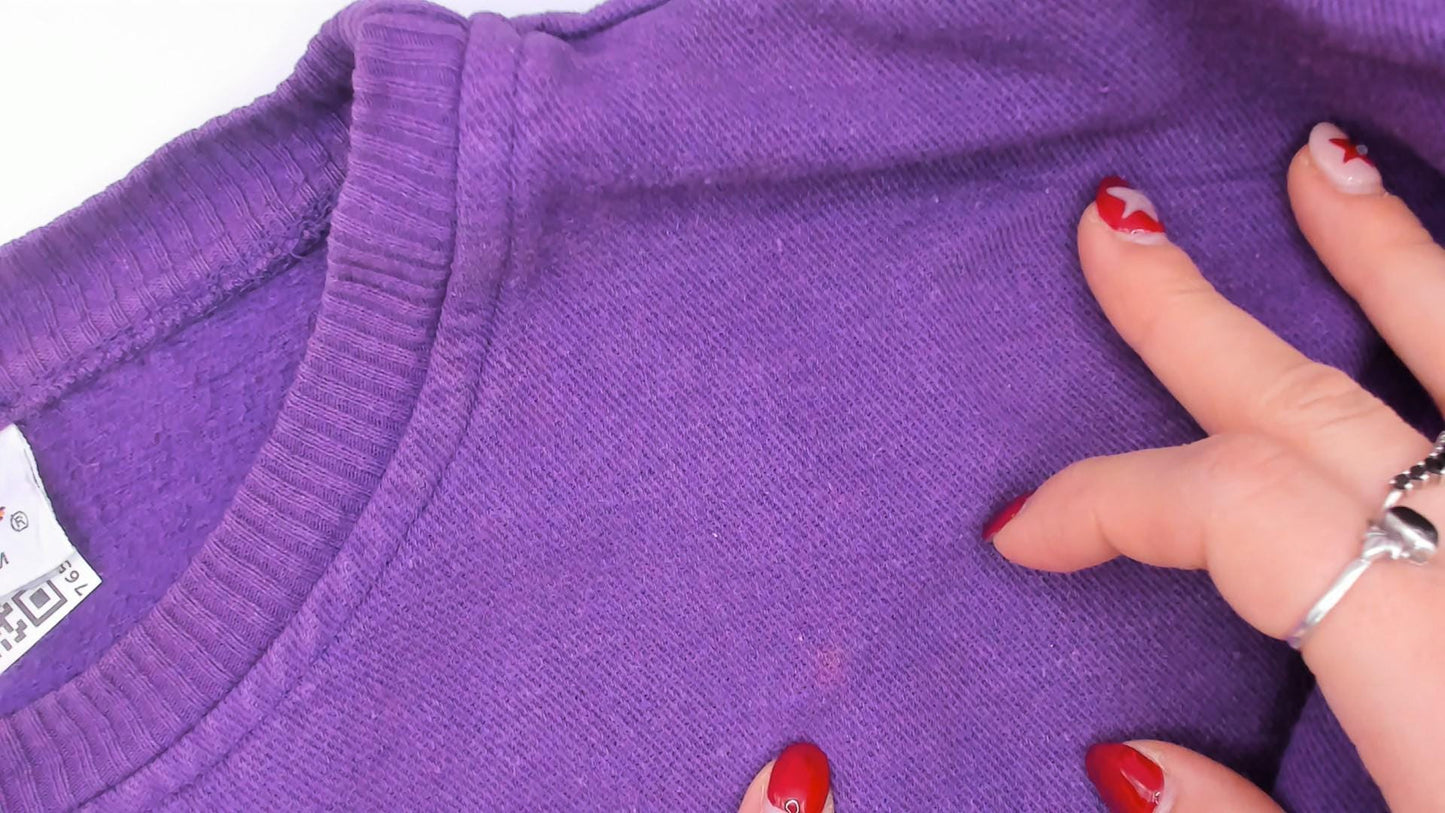 90s Crazy Shirt San Francisco Shark Colorblock Sweatshirt Purple Medium