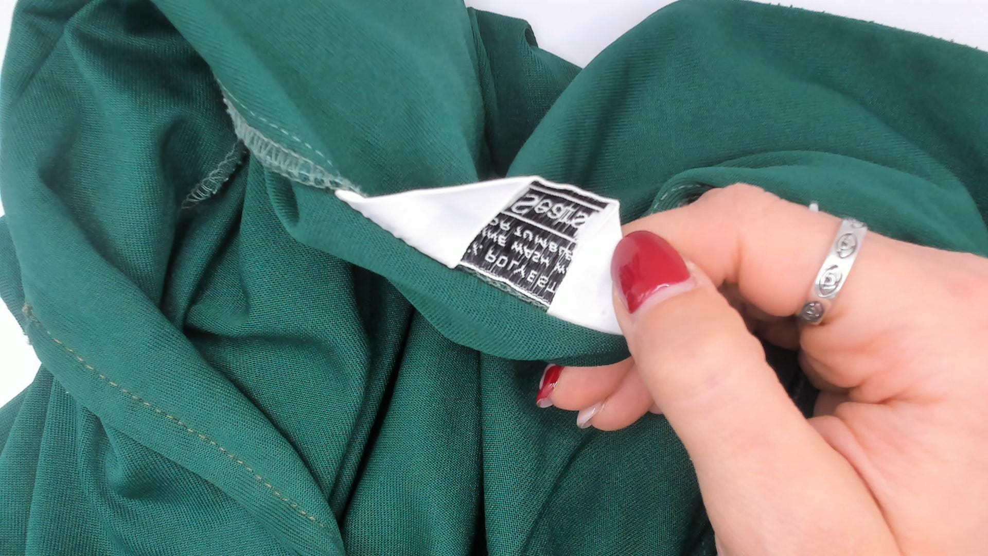 70s Sears Emerald Polo Blouse V-Neck Spread Collar Balloon Sleeve Large